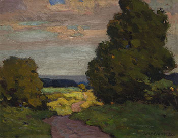 Trees and Sunset by John William (J.W.) Beatty