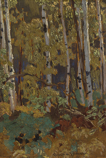 October Birches by Frank Hans (Franz) Johnston