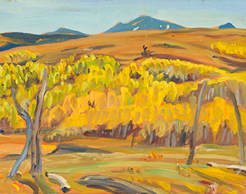 Autumn Landscape with Mountains in the Background by Alexander Young (A.Y.) Jackson