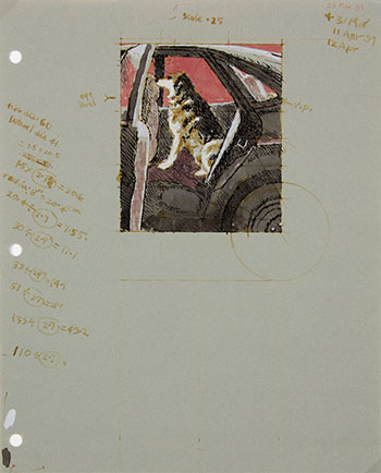Study for Dog in Car by Alexander Colville