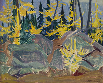 Larches Above Lake O’Hara par James Edward Hervey (J.E.H.) MacDonald