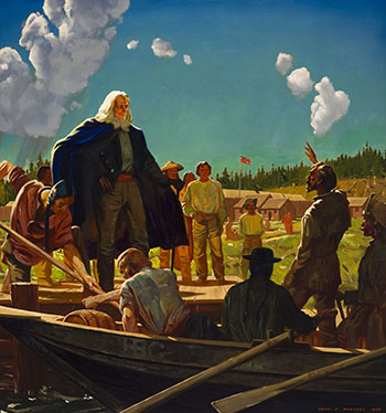 McLoughlin Welcomes the Americans, Fort Vancouver, 1834 by Charles Fraser Comfort