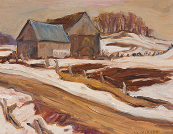Barns at Ripon, Que by Alexander Young (A.Y.) Jackson