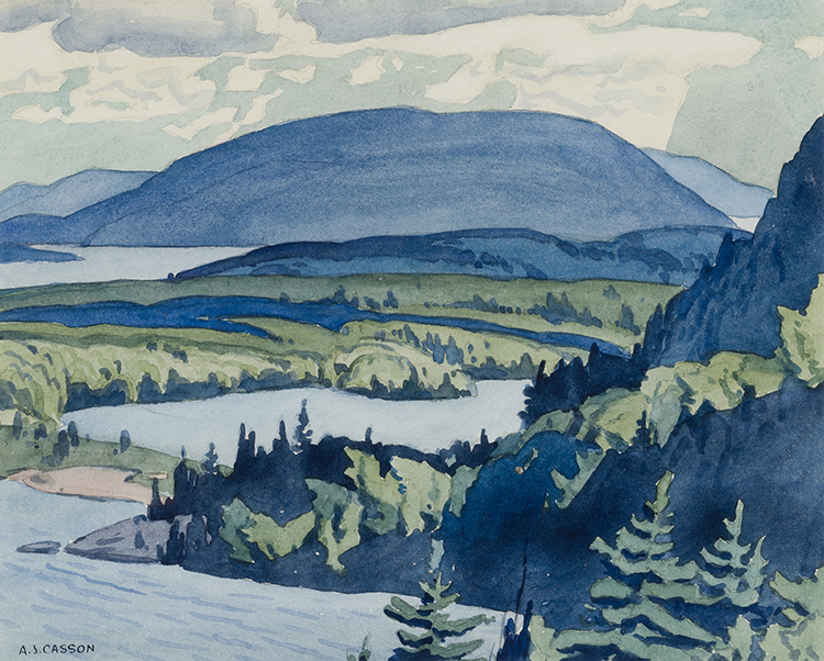 In the Cloche Hills, Looking Towards Quartz Rock, McGregor Bay and Baie Fine by Alfred Joseph (A.J.) Casson
