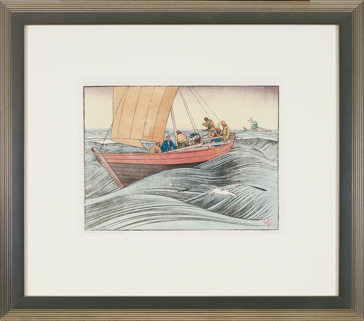 York Boat on Lake Winnipeg par Walter Joseph (W.J.) Phillips