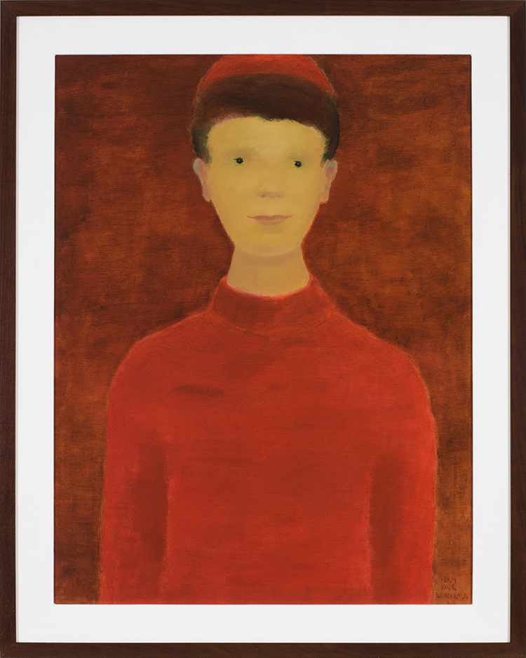 Portrait de garçon en rouge par Jean Paul Lemieux