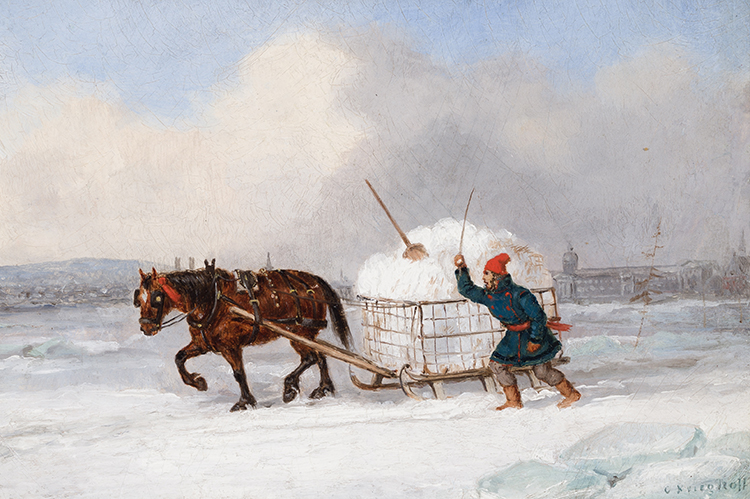Carting Snow, Montreal par Cornelius David Krieghoff