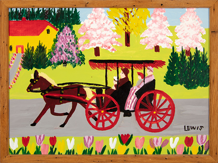 Carriage and Tulips par Maud Lewis