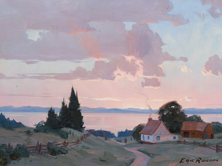 Lower St. Lawrence Sunset / Mountains and Lake (verso) par John Eric Benson Riordon