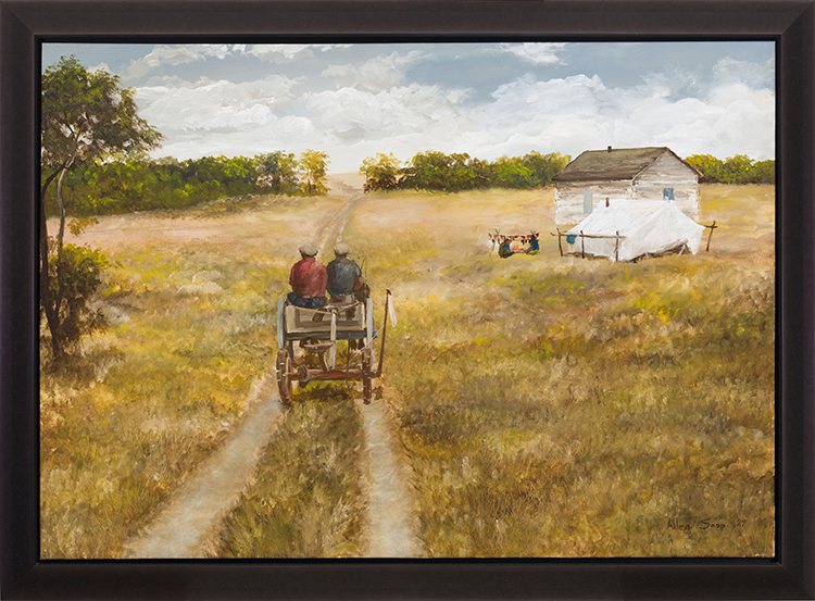 Wagon and Washing by Allen Sapp