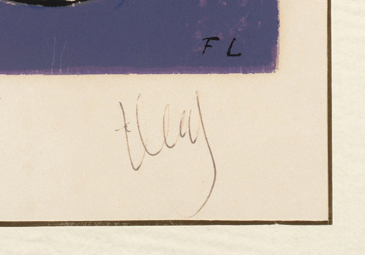 Composition sur fond violet par Fernand Léger