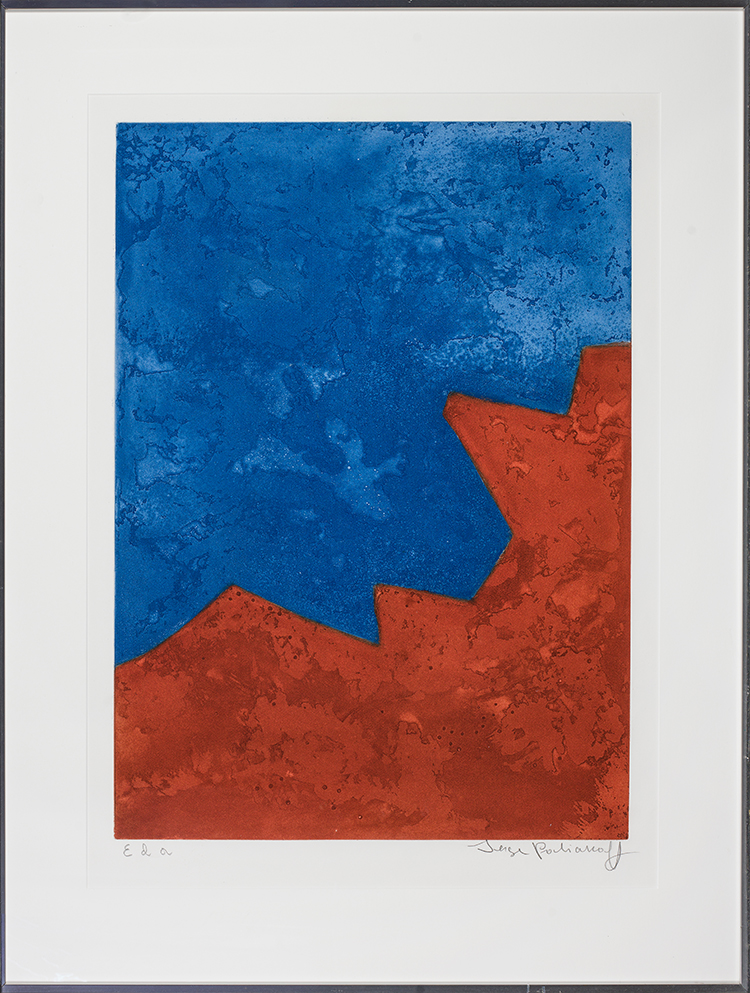 Composition rouge et bleue par Serge Poliakoff
