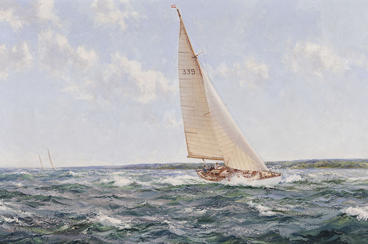 Down Solent - The Yacht Cohoe par Montague J. Dawson