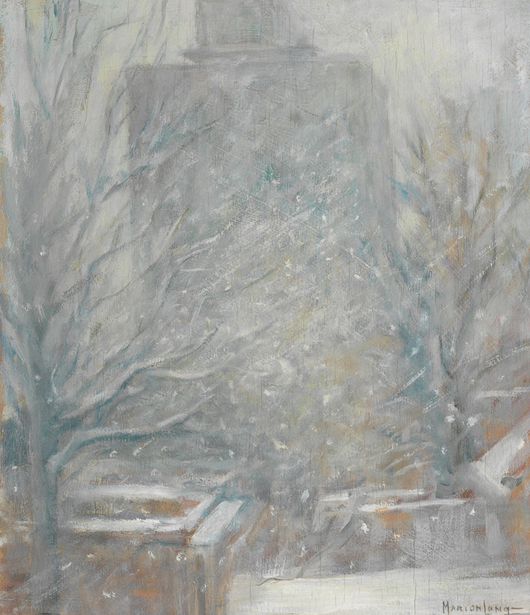 Toronto Skyline / Softly Falling Snow (verso) by Marion Long