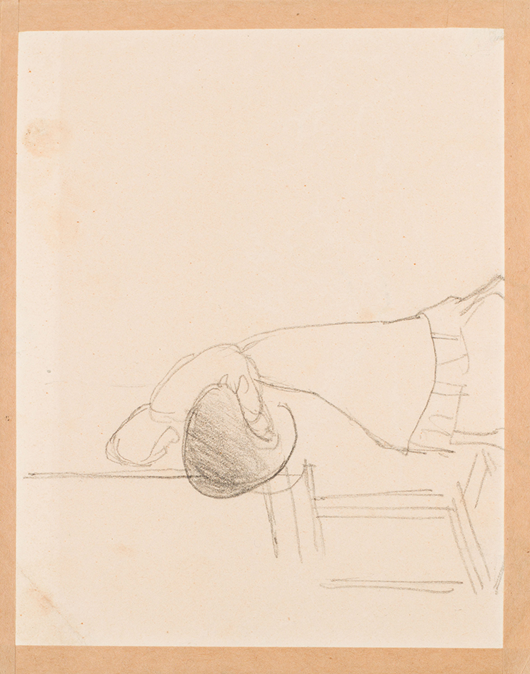 Male Figure / Detail Study (verso) par Frederick Horsman Varley