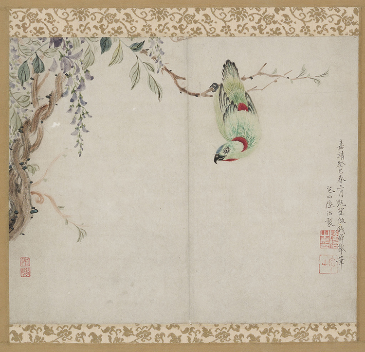 Pine and Parrot by Attributed to Lu Zhi