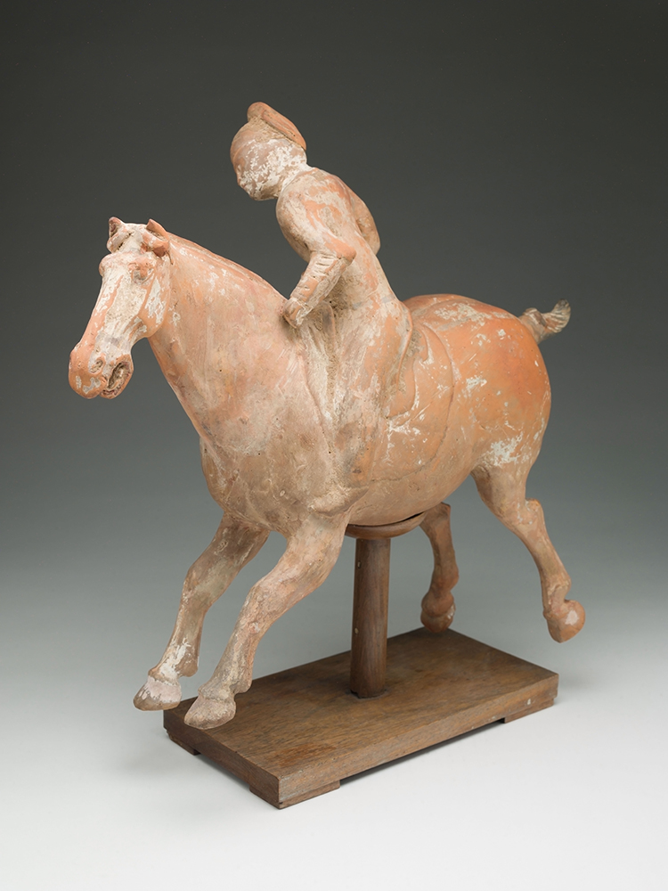 Chinese Painted Earthenware Figure of a Polo Player, Tang Dynasty (618-907) by  Chinese Art