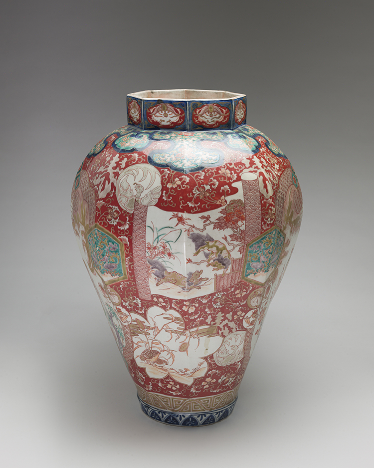 A Large Japanese Imari Faceted Vase, 19th Century by  Japanese Art