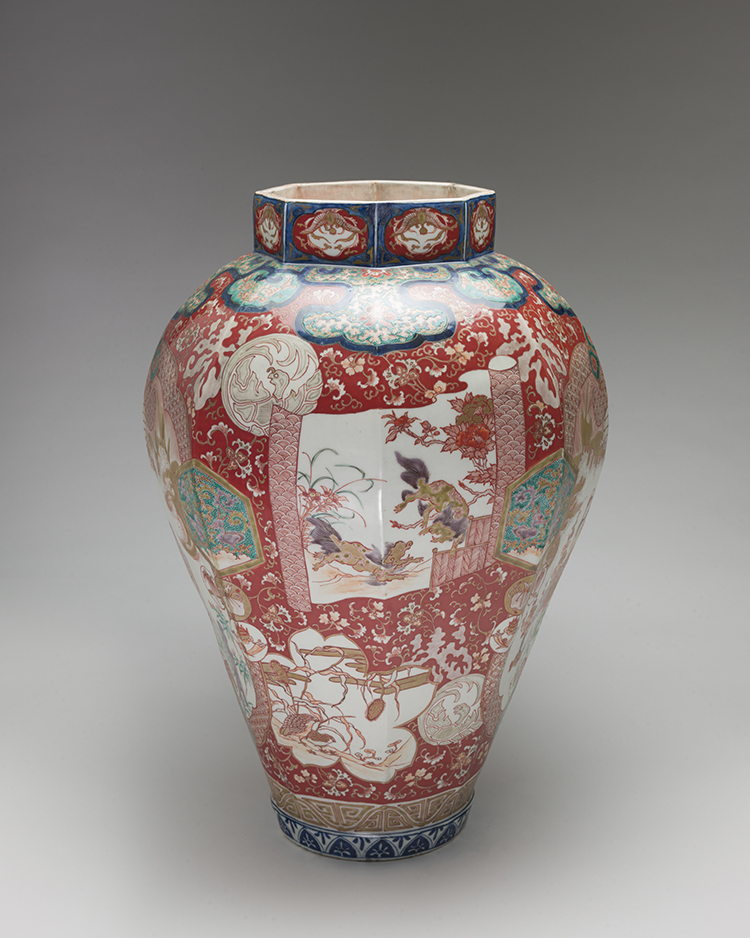 A Large Japanese Imari Faceted Vase, 19th Century by  Japanese Art