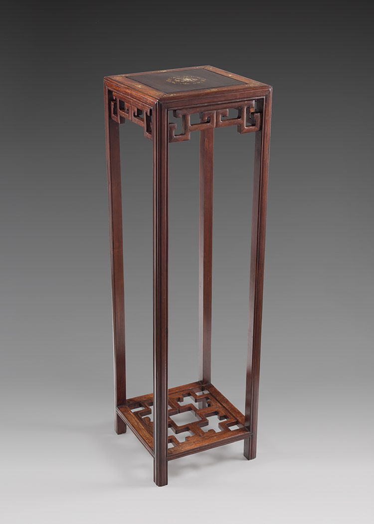 Chinese Rosewood and Mother-of-Pearl Inlay Plant Stand, Republican Period, circa 1925 par  Chinese Art