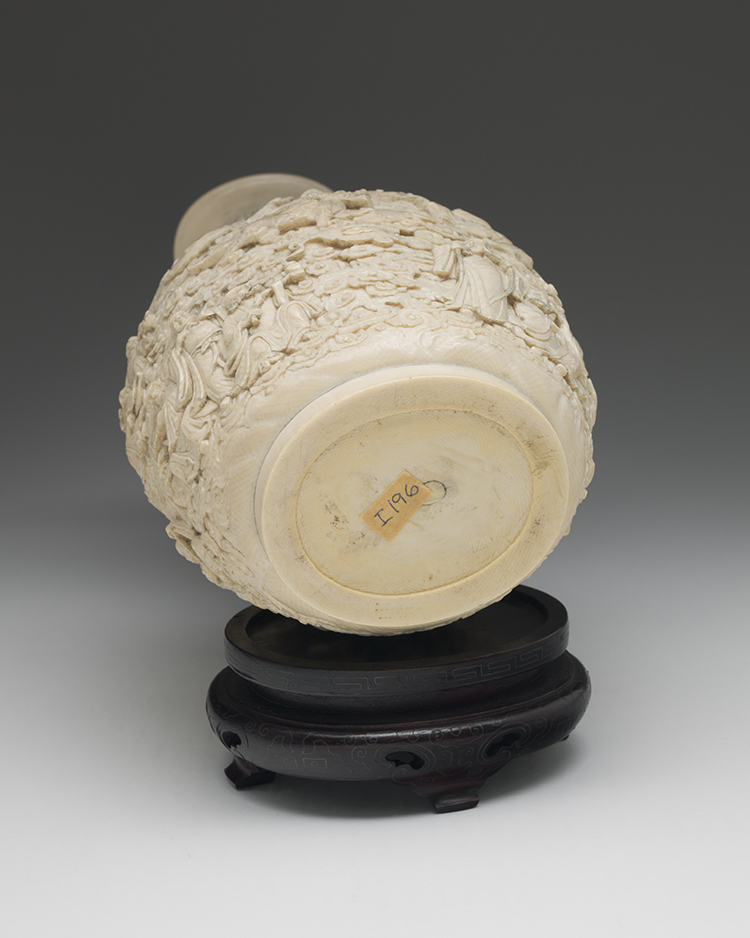 A Large Chinese Ivory Carved '18 Lohan' Vase, First Half 20th Century by  Chinese Art