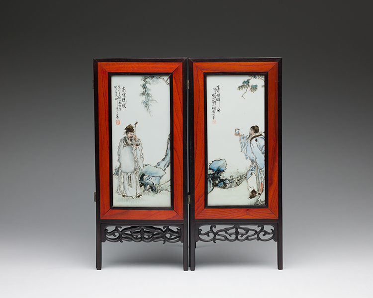 Set of Four Chinese Famille Rose 'Figural' Panels, circa 1935 by  Chinese Art