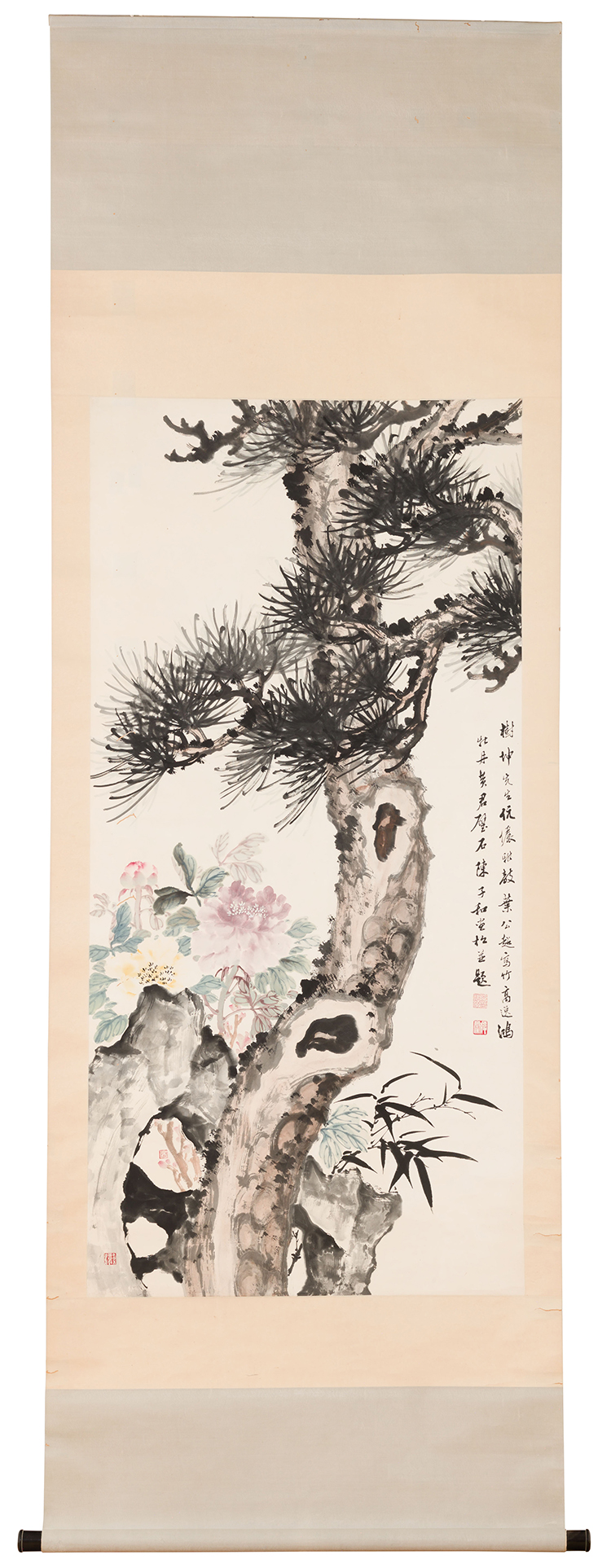 Pine, Bamboo and Rocks with Chen Zihe by Huang Junbi