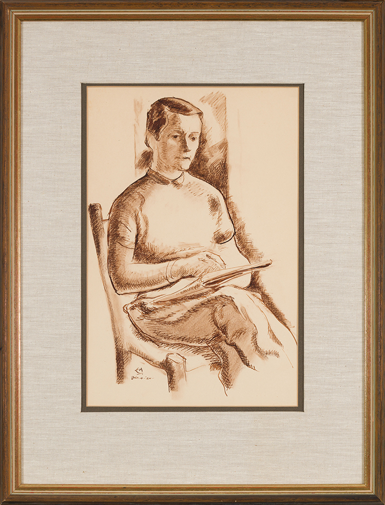 Portrait Sketch of Mrs. Maass by Edwin Headley Holgate