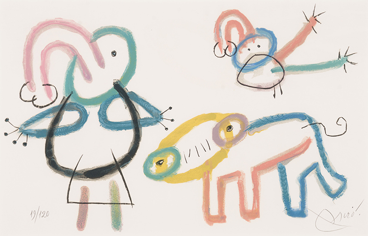 Seven plates from "L'enfance d'Ubu" par Joan Miró