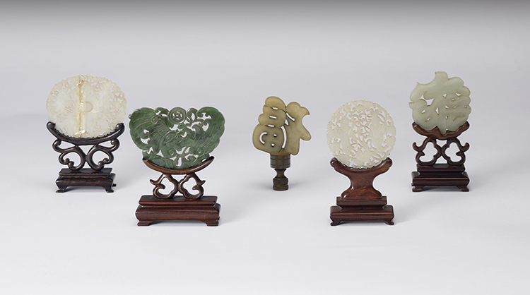 Group of Five Chinese Jade Carvings, 19th/20th Century by  Chinese Art