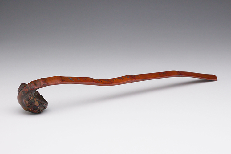 A Rare Chinese Bamboo Carved and Inscribed Ruyi Sceptre, Signed Muan, 19th Century or earlier par  Chinese Art