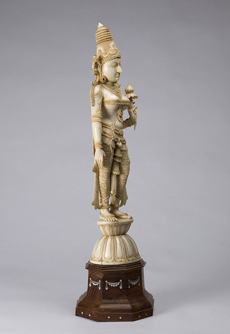 A Large and Rare Indian Carved Ivory Figure of a Female Hindu Deity, Early 20th Century by Indian Artist