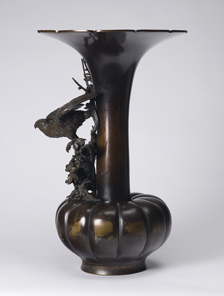 A Large Japanese Bronze Trumpet Vase, Signed Kozan, Meiji Period, Late 19th Century by  Japanese Art