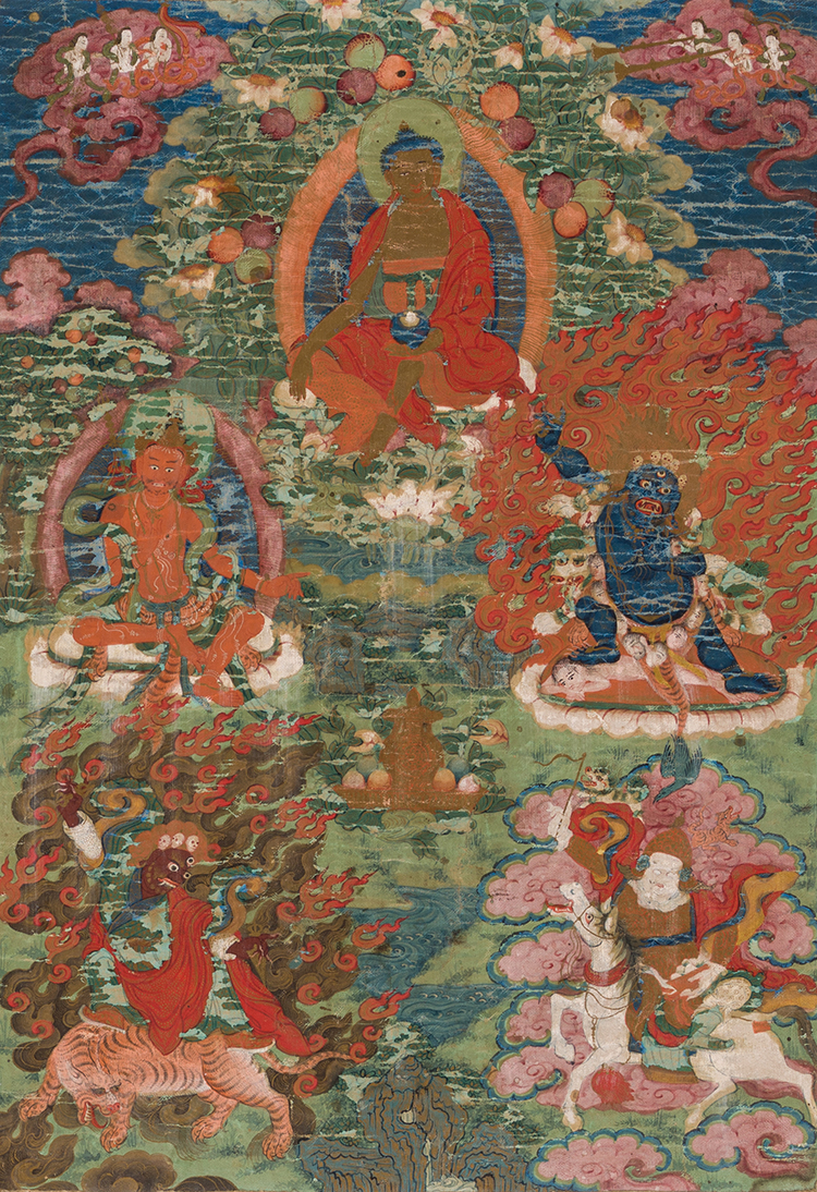 A Tibetan Thangka of Medicine Buddha, 19th Century by Tibetan Art