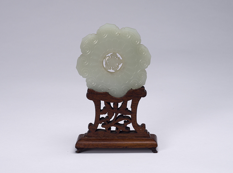 A Large Chinese White Jade Rotating Floral Pendant, 18th/19th Century by  Chinese Art