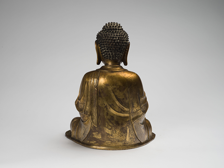 A Large Chinese Gilt Bronze Seated Figure of Buddha Shakyamuni, Ming Dynasty, 16th/17th Century by  Chinese Art