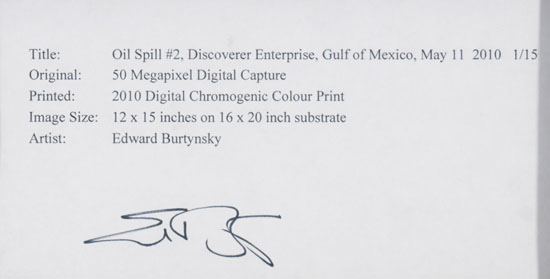 Oil Spill #2, Discoverer Enterprise, Gulf of Mexico, May 11, 2010 by Edward Burtynsky