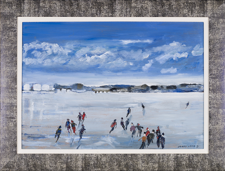 Skaters on the Saint John River, Fredericton par Molly Joan Lamb Bobak