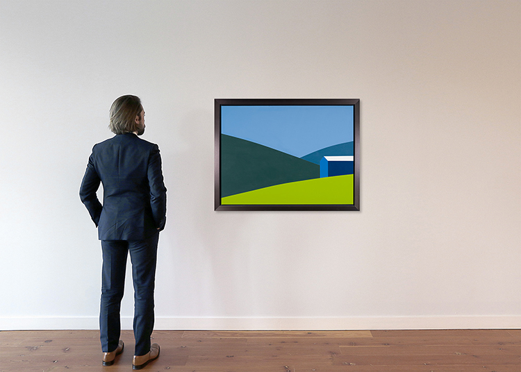 Blue Barn Green Field by Charles Pachter