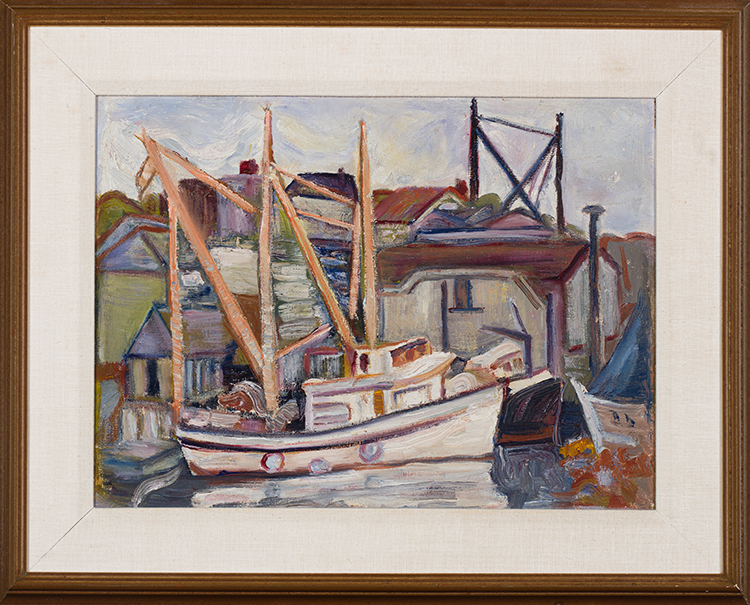 Boats in the Harbour by Attributed to Henrietta Mabel May