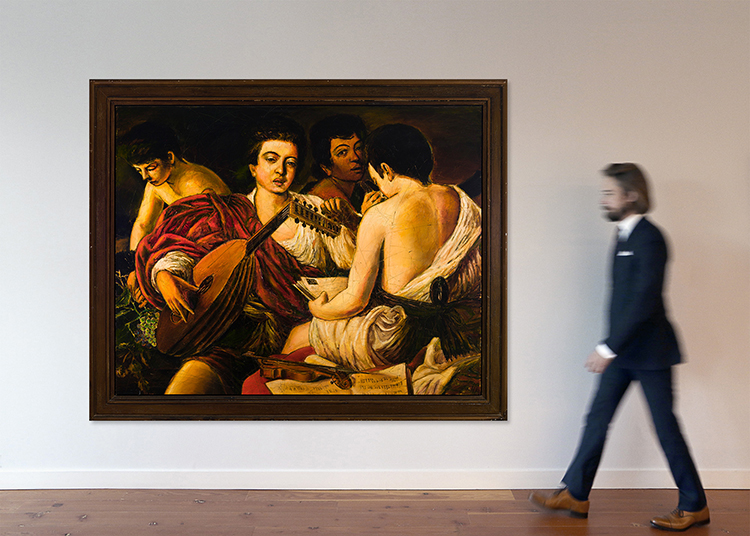 After Caravaggio "The Musicians" by David Bierk