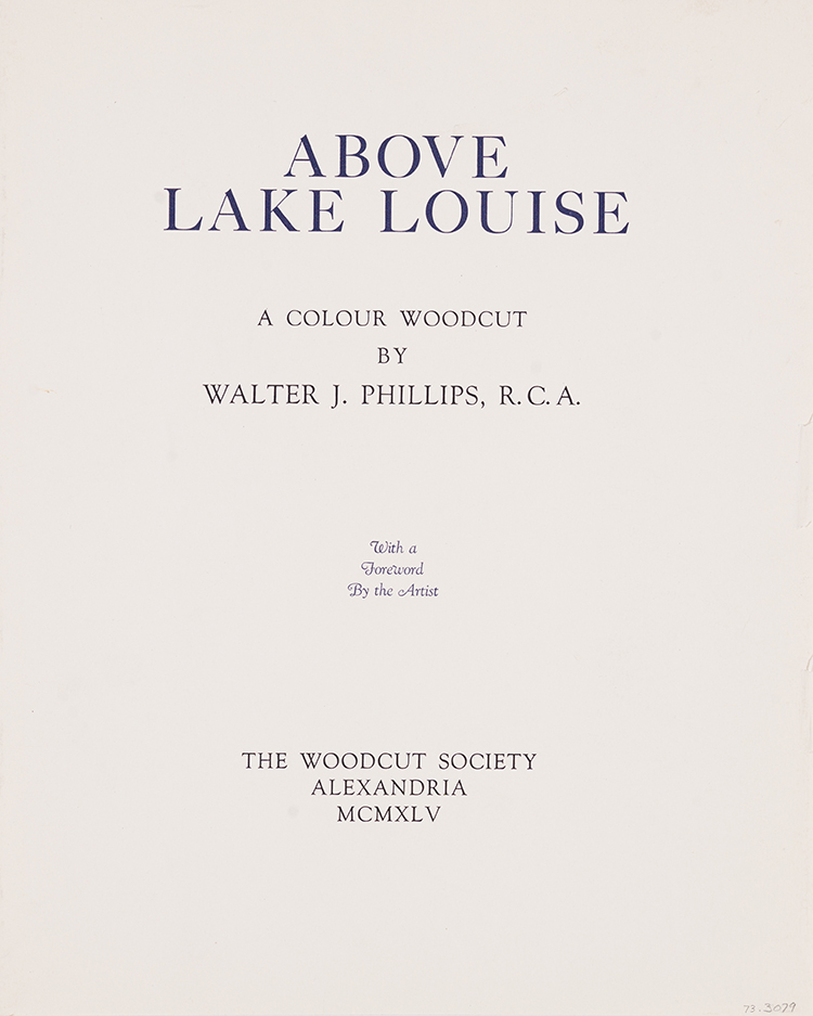 Above Lake Louise par Walter Joseph (W.J.) Phillips