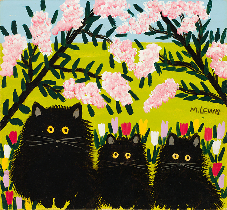 Three Black Cats par Maud Lewis