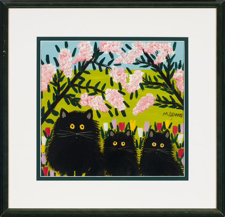 Three Black Cats by Maud Lewis