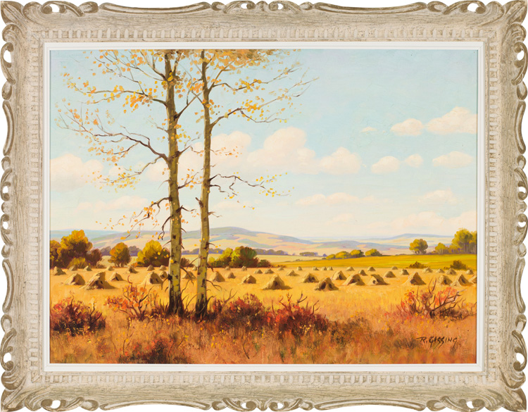 Haystacks in a Field by Roland Gissing