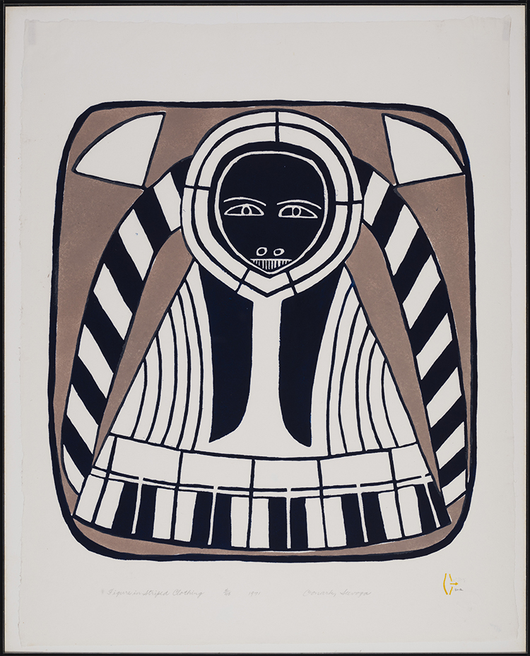 Figure in Striped Clothing par Jessie Oonark