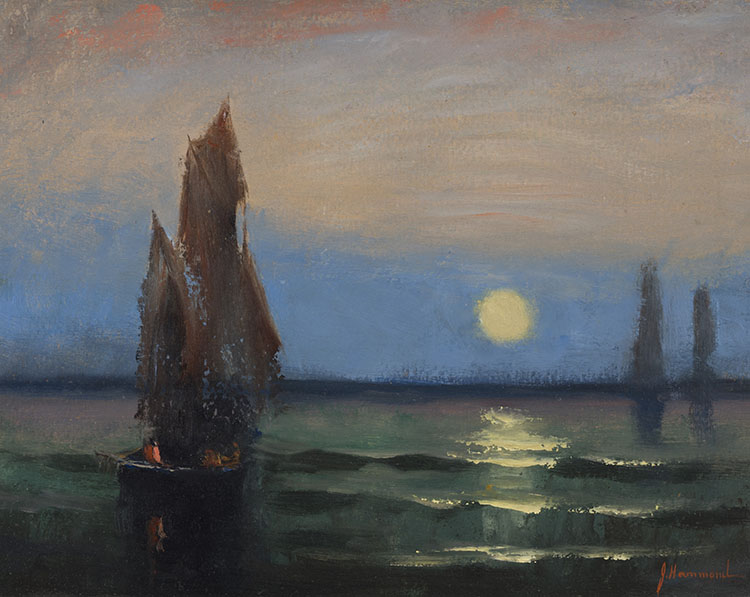 Untitled - Boats at Sunset par John A. Hammond