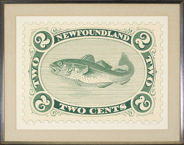 The Stamp (2¢ Cod Fish) par Christopher Pratt