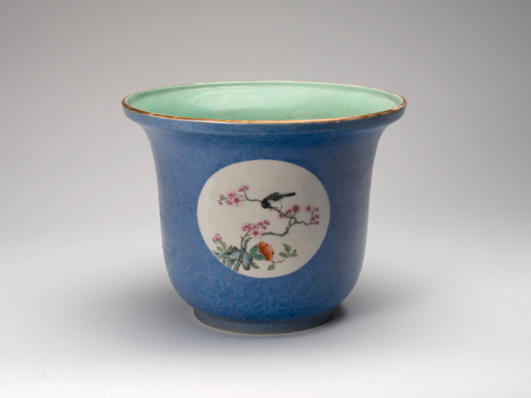 A Blue Ground Famille Rose Planter, Republican Period by  Chinese Art