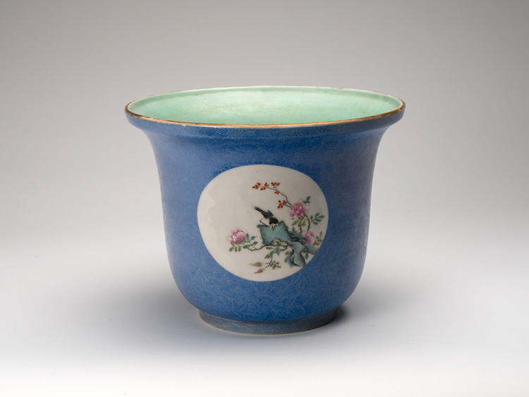 A Blue Ground Famille Rose Planter, Republican Period by  Chinese Art